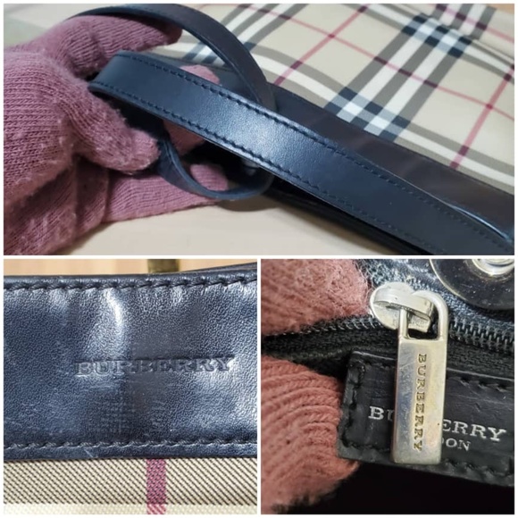 Authentic BURBERRY Nova Check Canvas Shoulder Bag Black - Picture 4 of 10